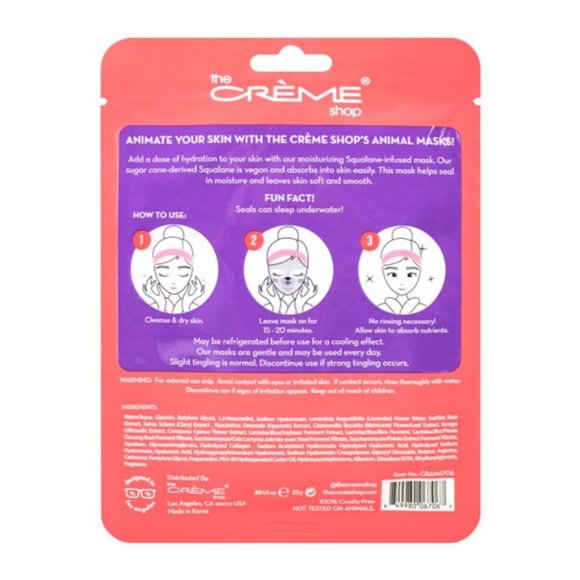 NEW The Creme Shop Set of 3, Stay Dewy, Skin! Animated Seal Face Mask - Picture 3 of 4